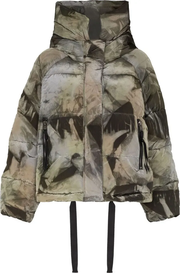 Tie-Dye Print Puffer Jacket