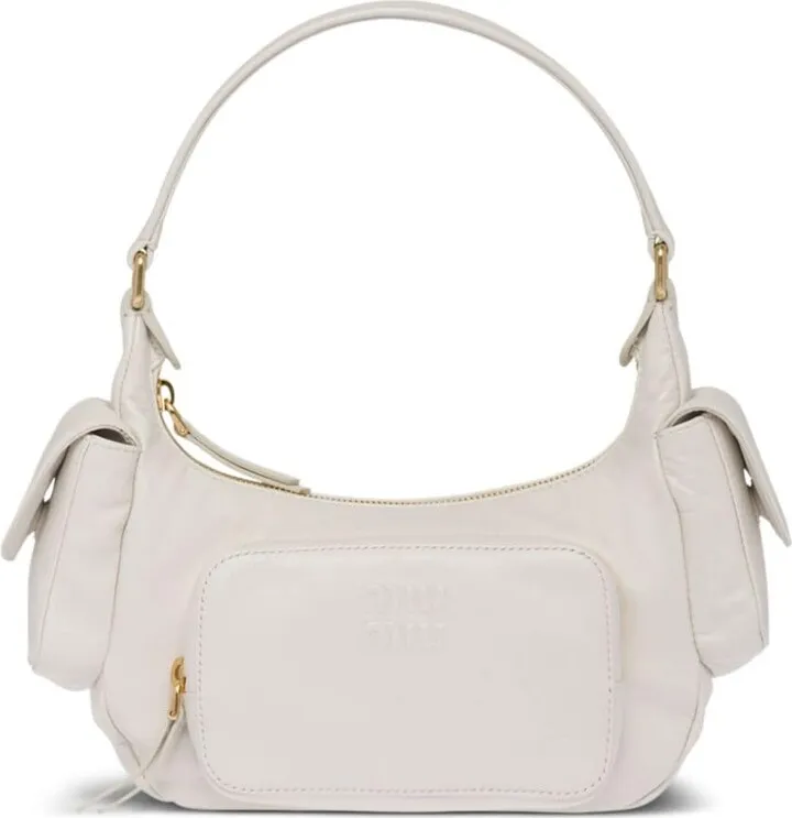 Logo-Embossed Leather Shoulder Bag