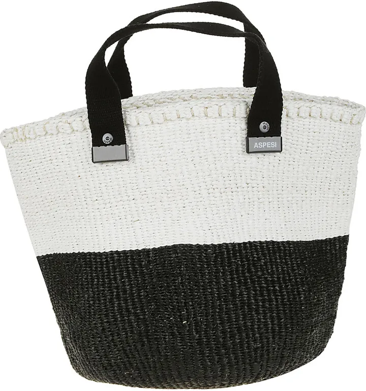 Colourblock Woven Shopper Bag