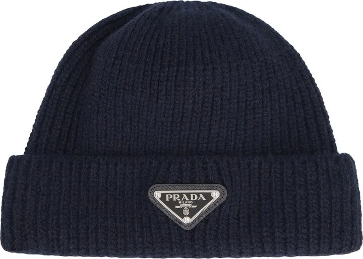 Prada Logo Plaque Beanie