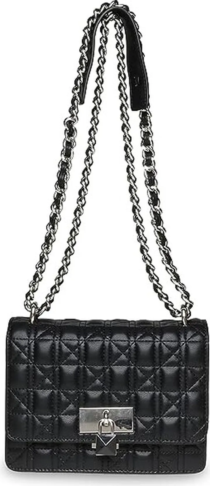 Steve Madden Amara-Q Quilted Convertible Shoulder Bag (Black) Handbags