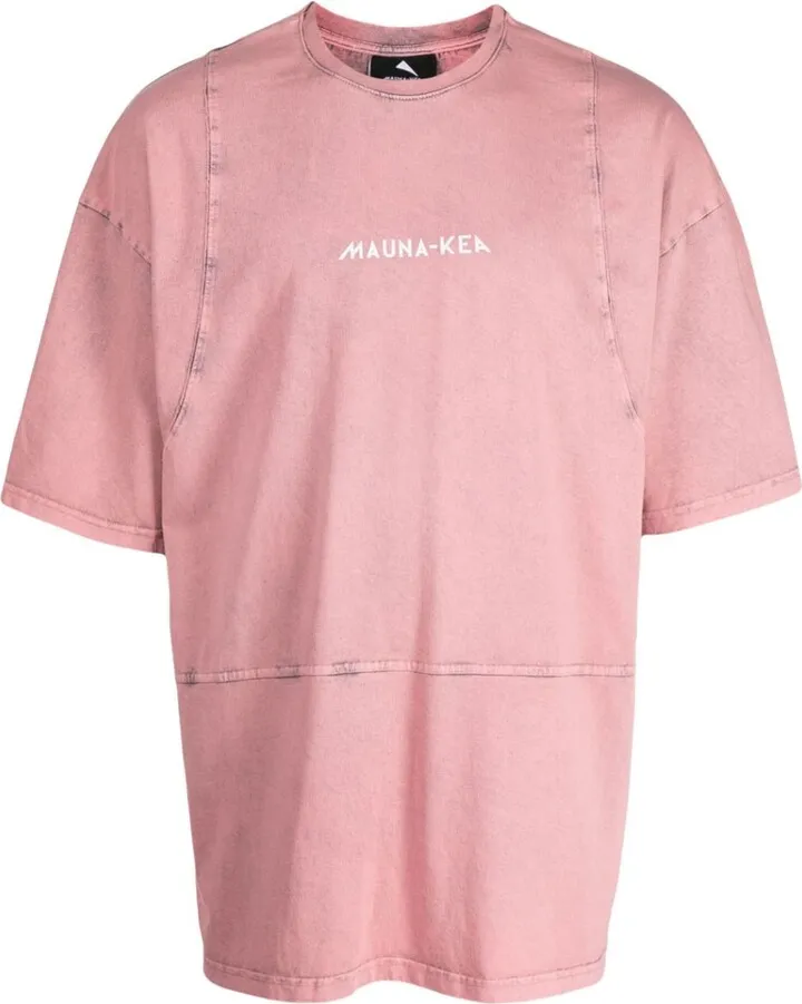 panelled logo-print T-shirt