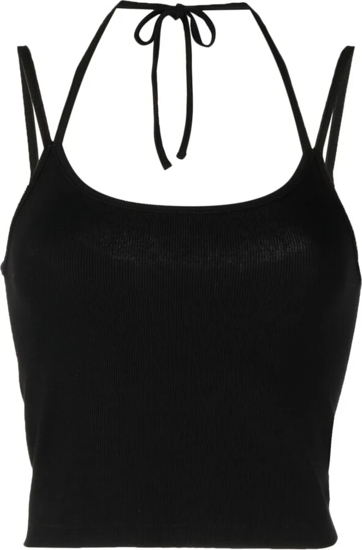 Halterneck Fine-Ribbed Top