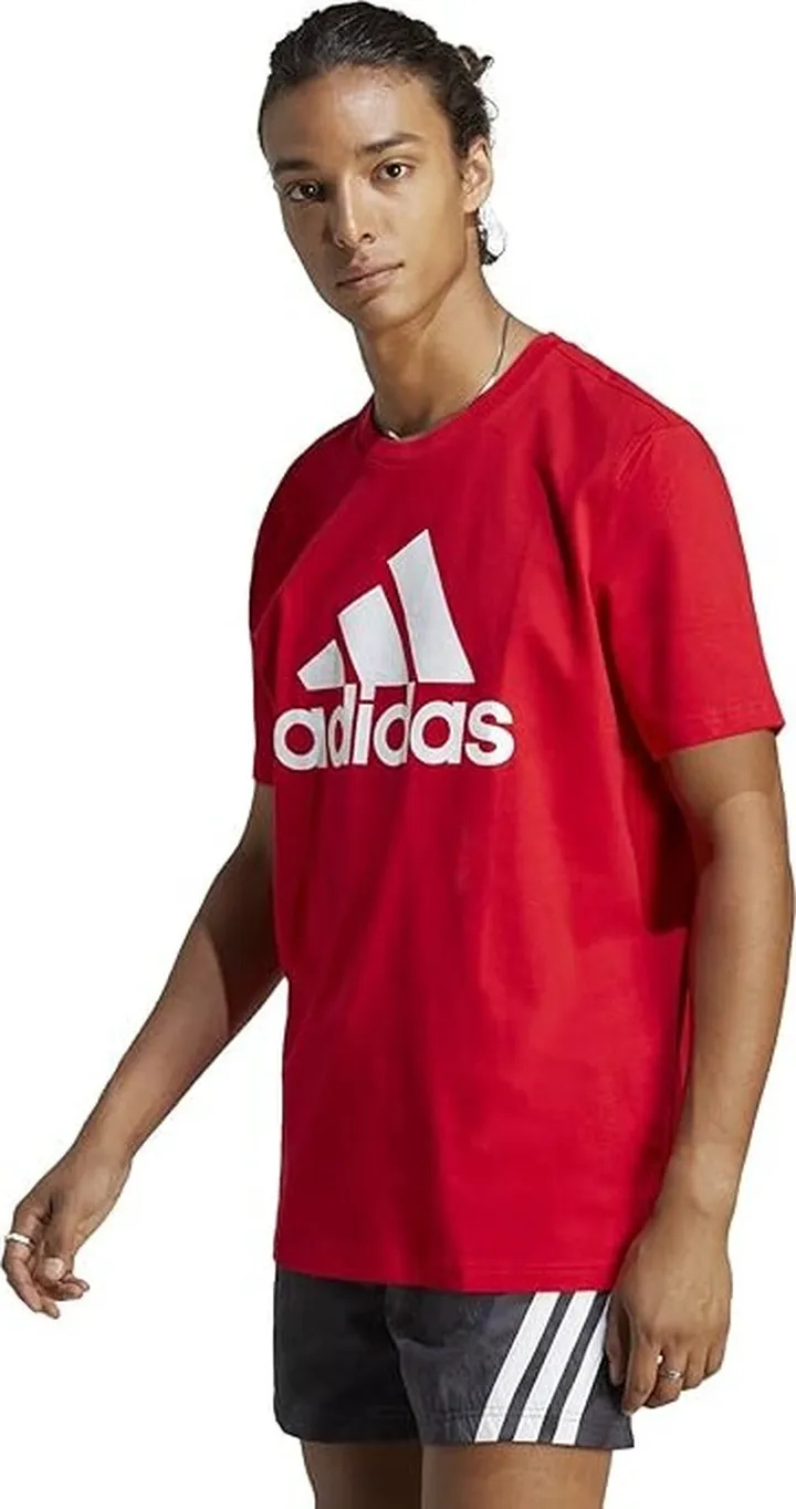 adidas Badge Of Sport Short Sleeve Tee (Better Scarlet) Men's Clothing