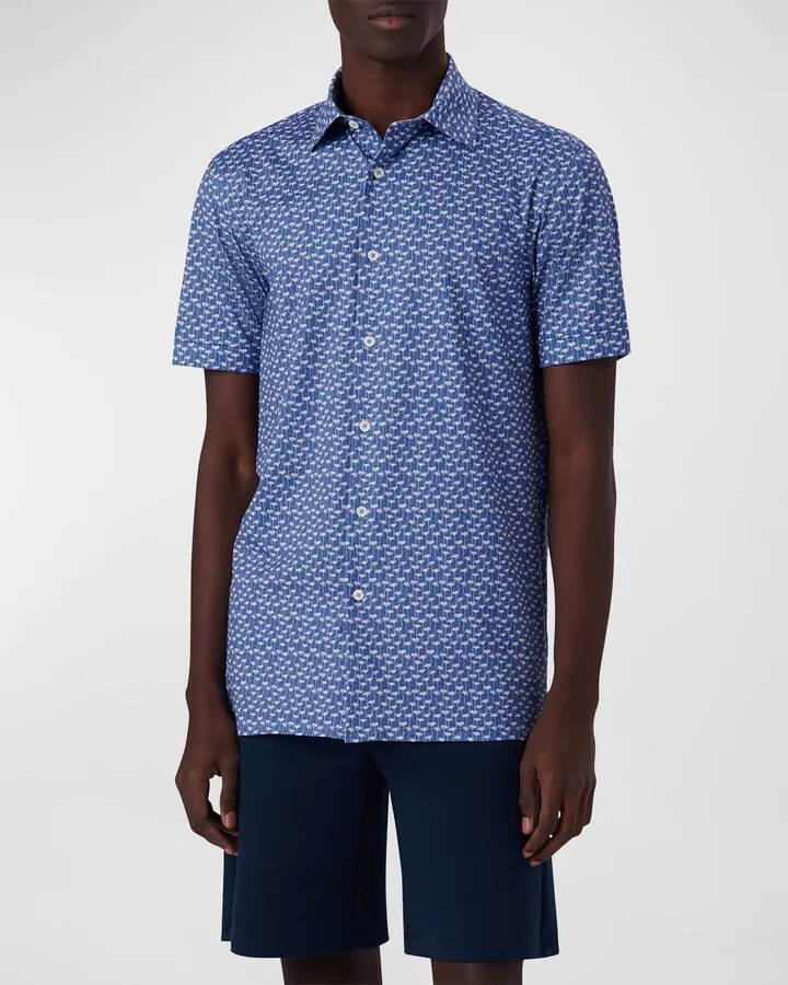 Men's OoohCotton Tech Floral Sport Shirt
