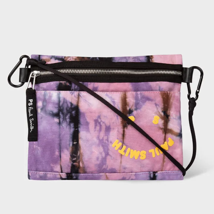 Pink Tie-Dye 'Happy' Cross-Body Bag