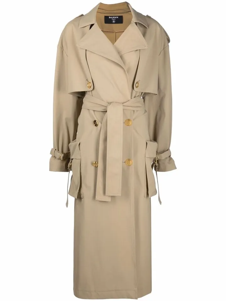 Long Belted Trench Coat