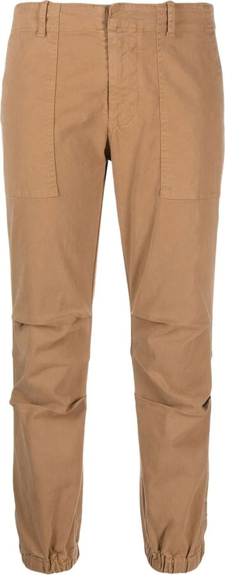 Elasticated-Ankles Cropped Cotton Pants