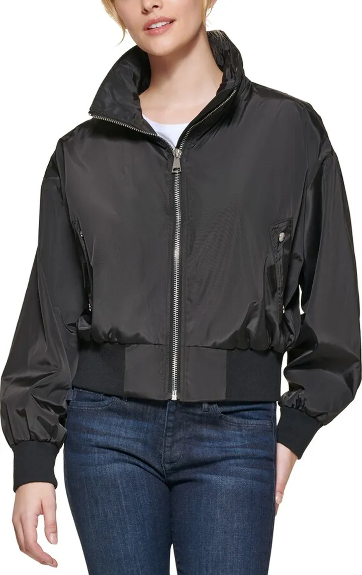 Raglan Sleeve Stand Collar Bomber Jacket
