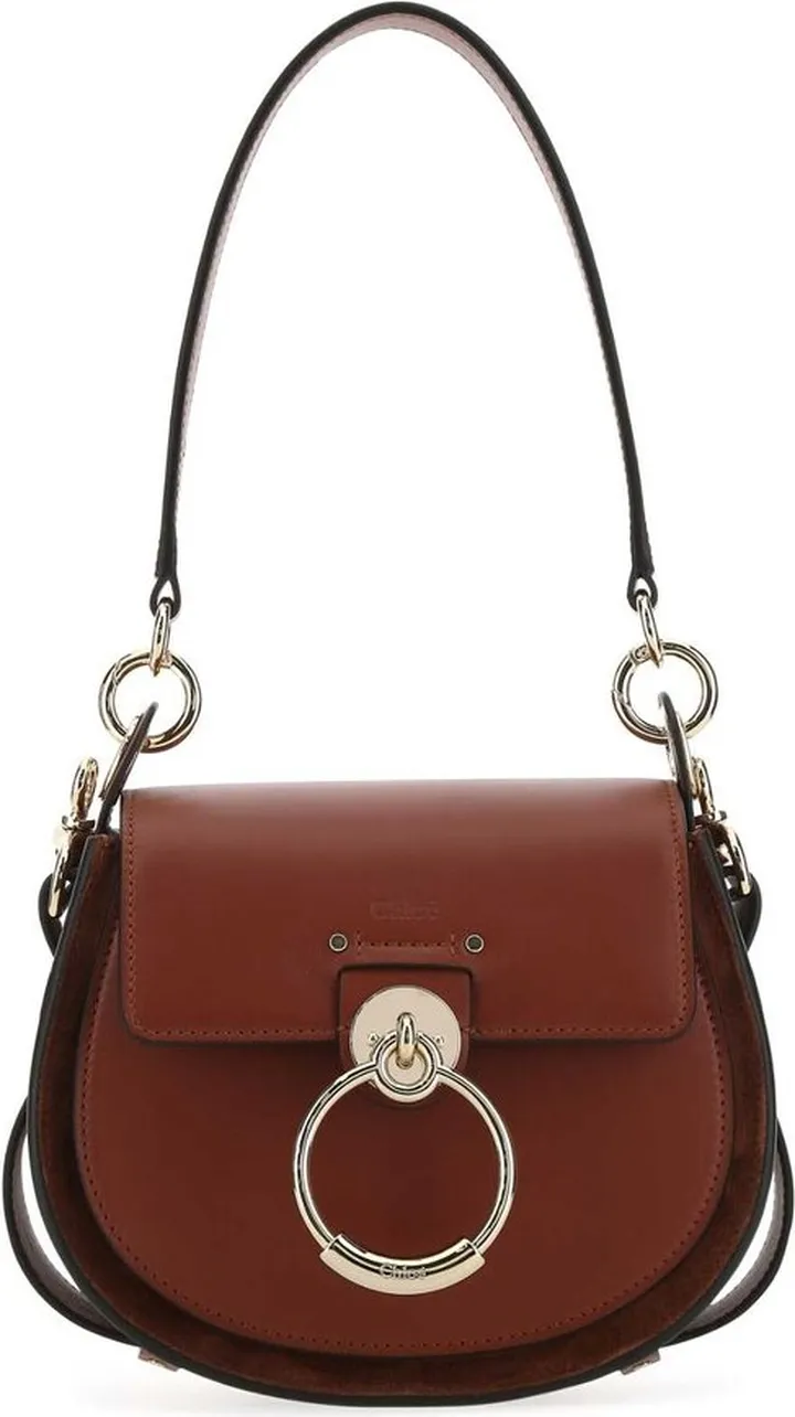 Chloé Tess Logo Embossed Ring Embellished Shoulder Bag