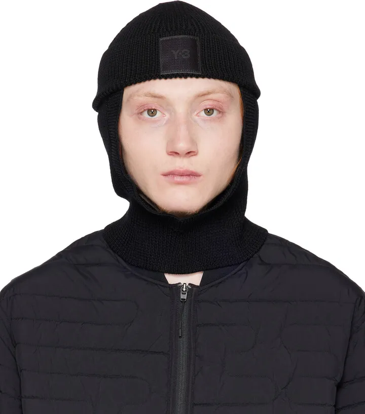 Y-3 Black Wool Icon Balaclava