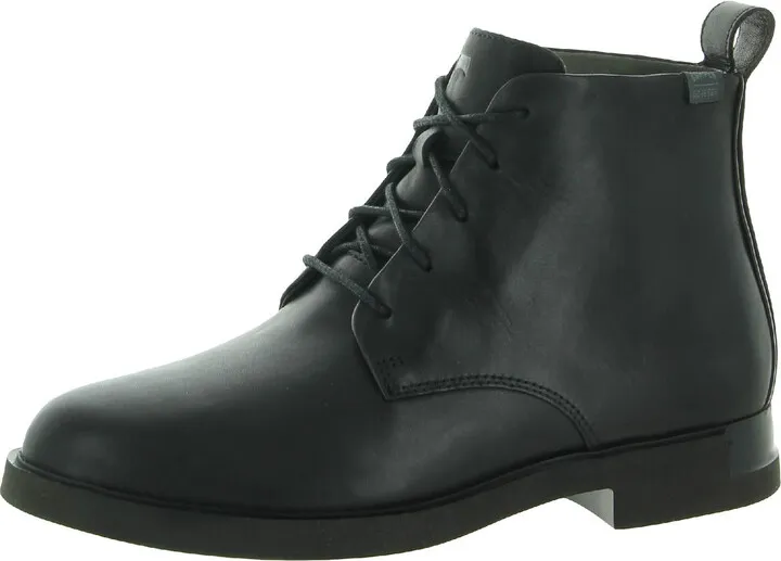 Iman Womens Leather Ankle Combat & Lace-up Boots