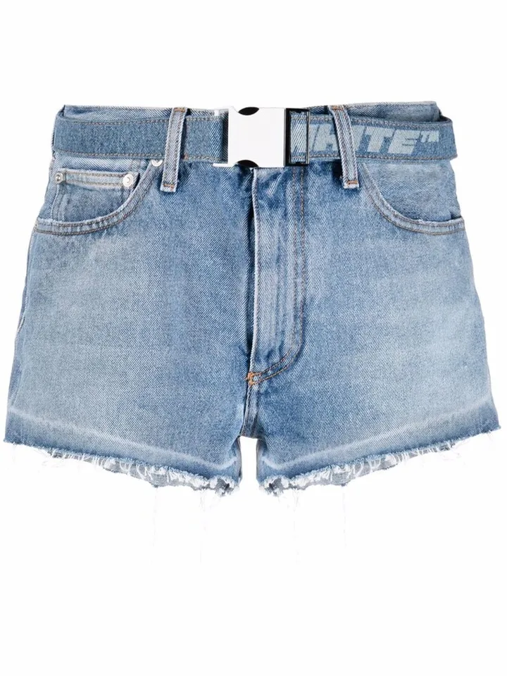 Belted Denim Shorts