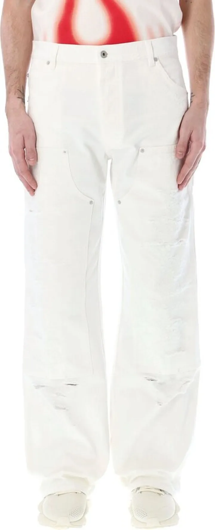 Heron Preston Distressed Wide Leg Jeans
