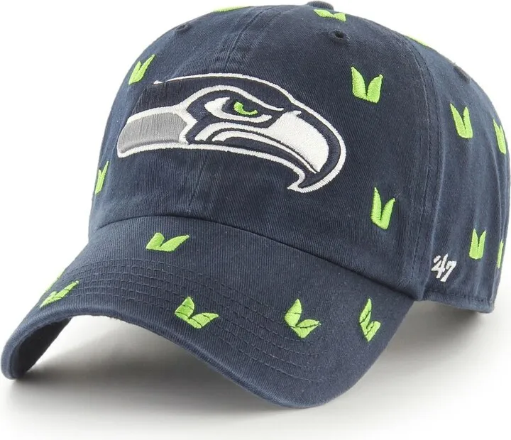 Women's '47 College Navy Seattle Seahawks Confetti Clean Up Adjustable Hat