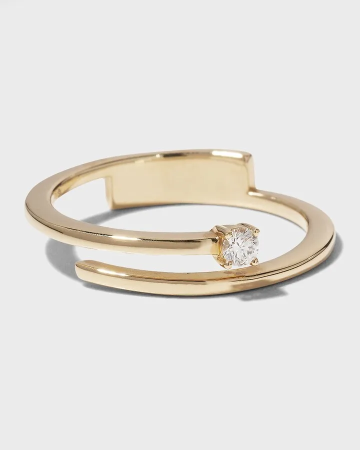 14k Solo Diamond Double-Band Ring
