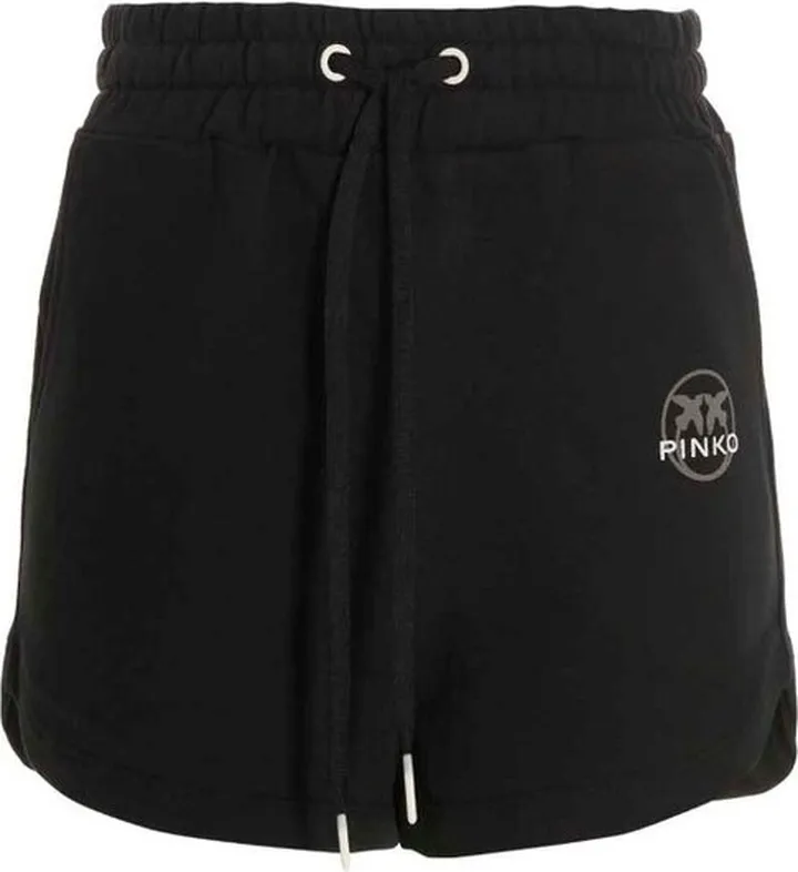 Pinko Logo Printed Drawstring Shorts