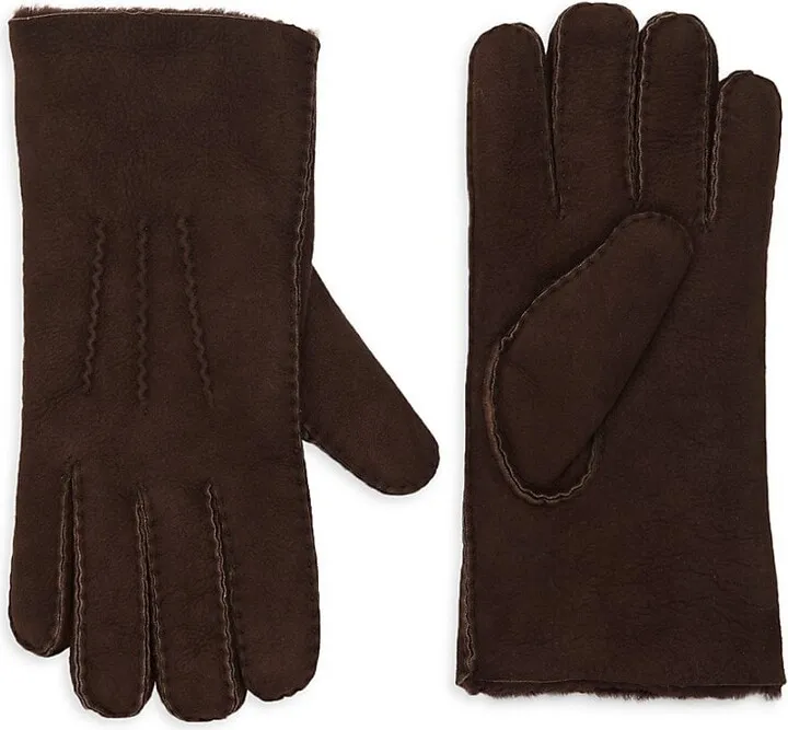 Shearling-Lined Suede Gloves
