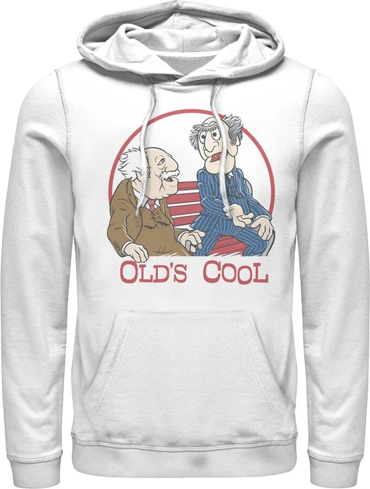 Men's The Muppets Old's Cool Pull Over Hoodie - White - 3X Large