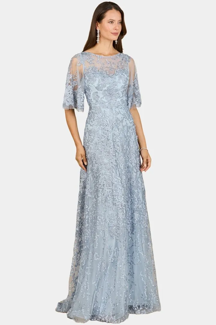 Cape Sleeve Gown