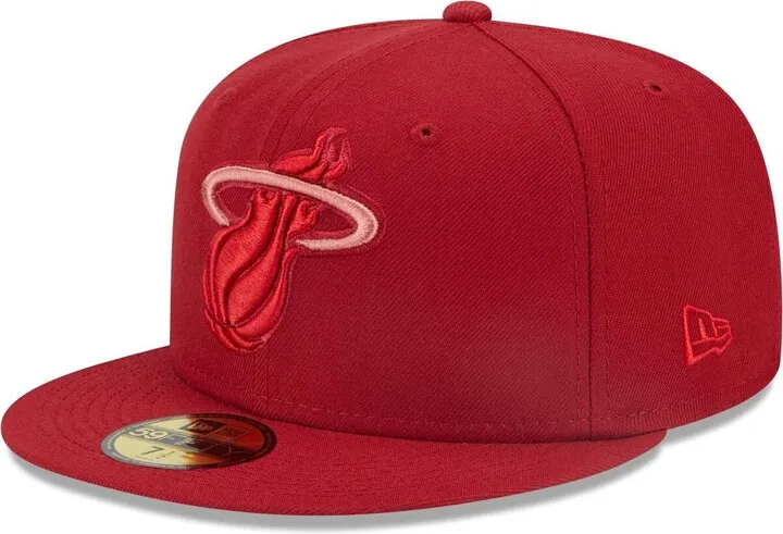 Men's New Era Red Miami Heat Monocamo 59Fifty Fitted Hat
