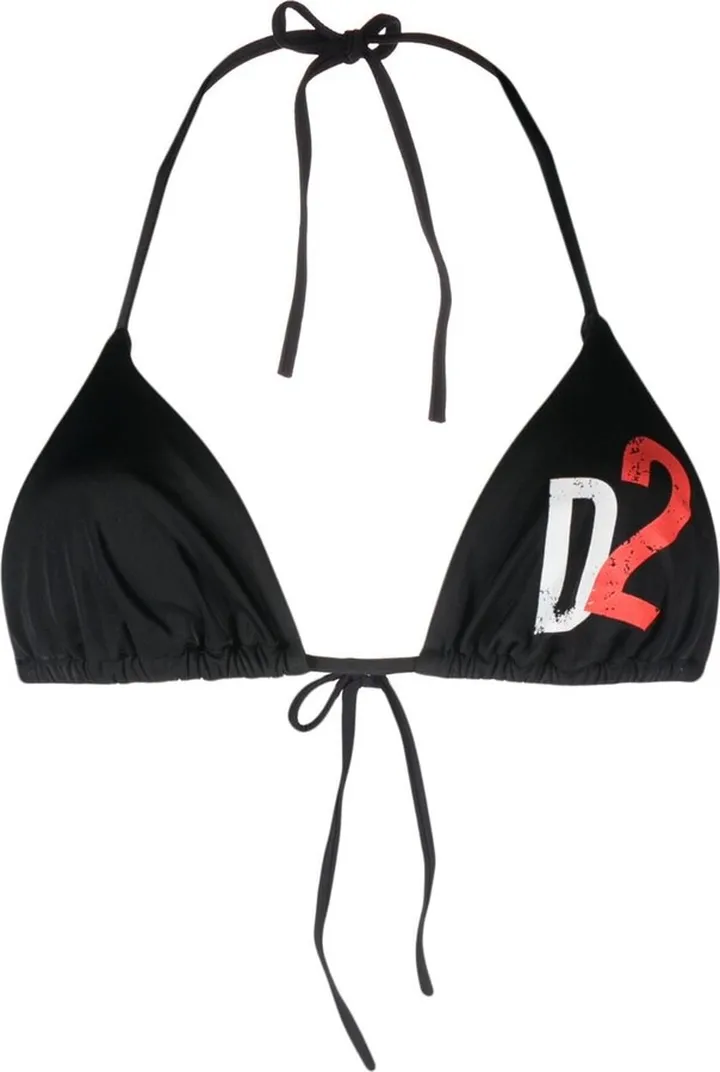 Logo-Print Bikini Top