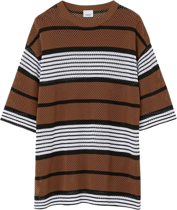 Burberry Stripe Print Oversized T-Shirt
