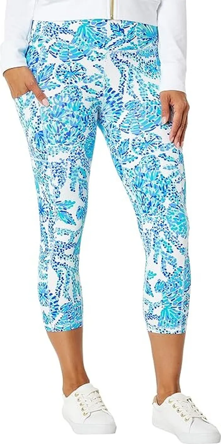 Lilly Pulitzer Weekend High-Rise Crop (Turquoise Oasis Shell Me You Love Me) Women's Clothing