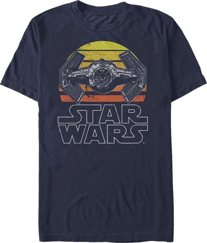 Men's Star Wars TIE Fighter Retro T-Shirt - Navy Blue - X Large