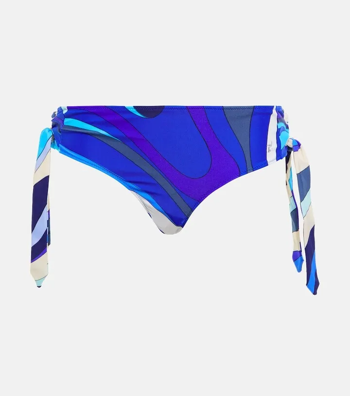 Printed mid-rise bikini bottoms