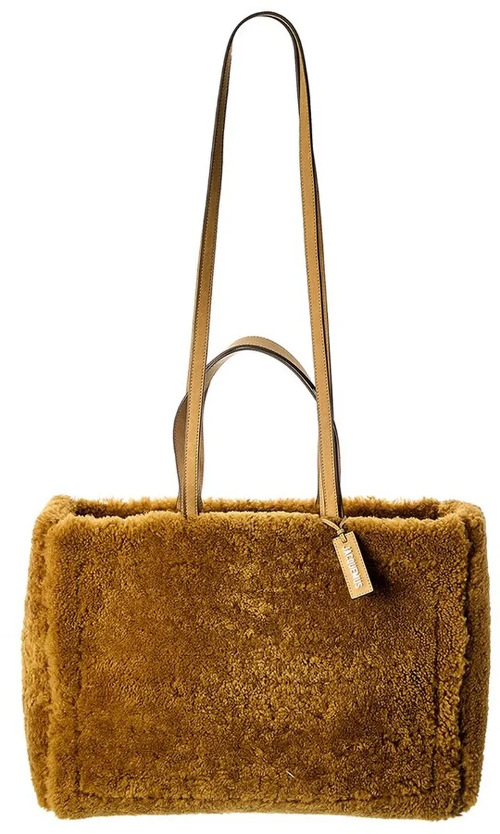 Jacquemus Le Cabas Neve Large Wool & Leather Tote
