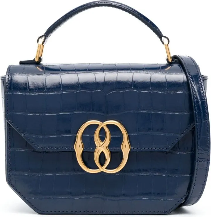 Crocodile-Embossed Logo Tote Bag