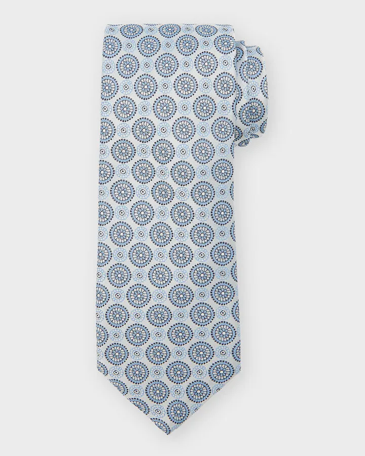 Men's Medallion Jacquard Silk Tie