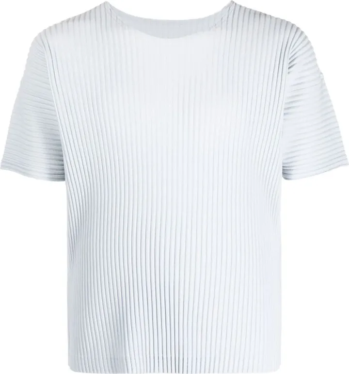 ribbed round-neck T-shirt