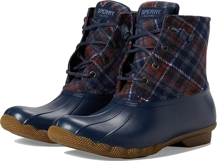 Sperry Saltwater Plaid Wool (Navy) Women's Shoes
