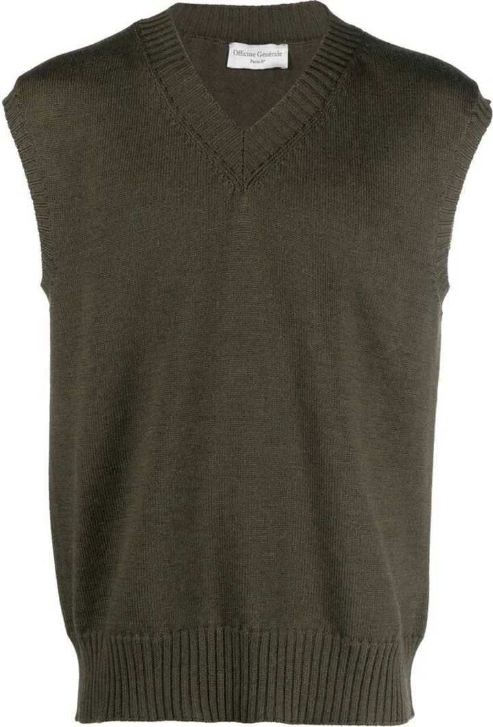 V-neck wool sweater vest