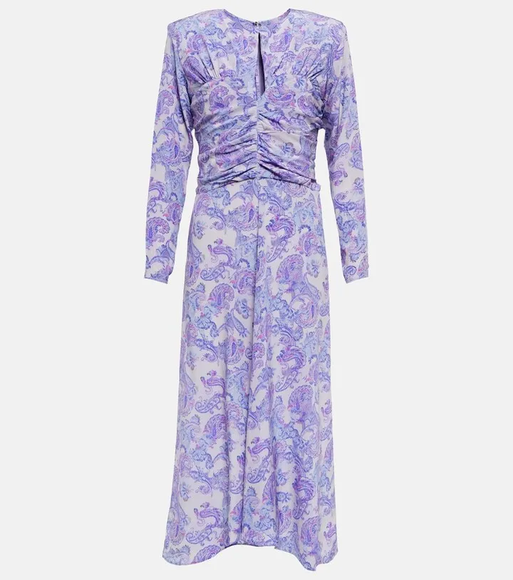 Telima paisley silk midi dress