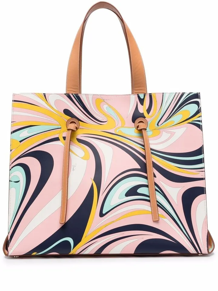 Abstract Pattern-Print Tote Bag