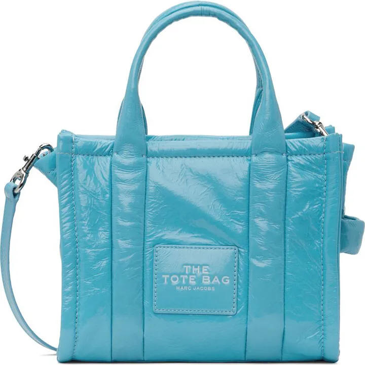 Marc Jacobs Blue 'The Shiny Crinkle' Mini Tote
