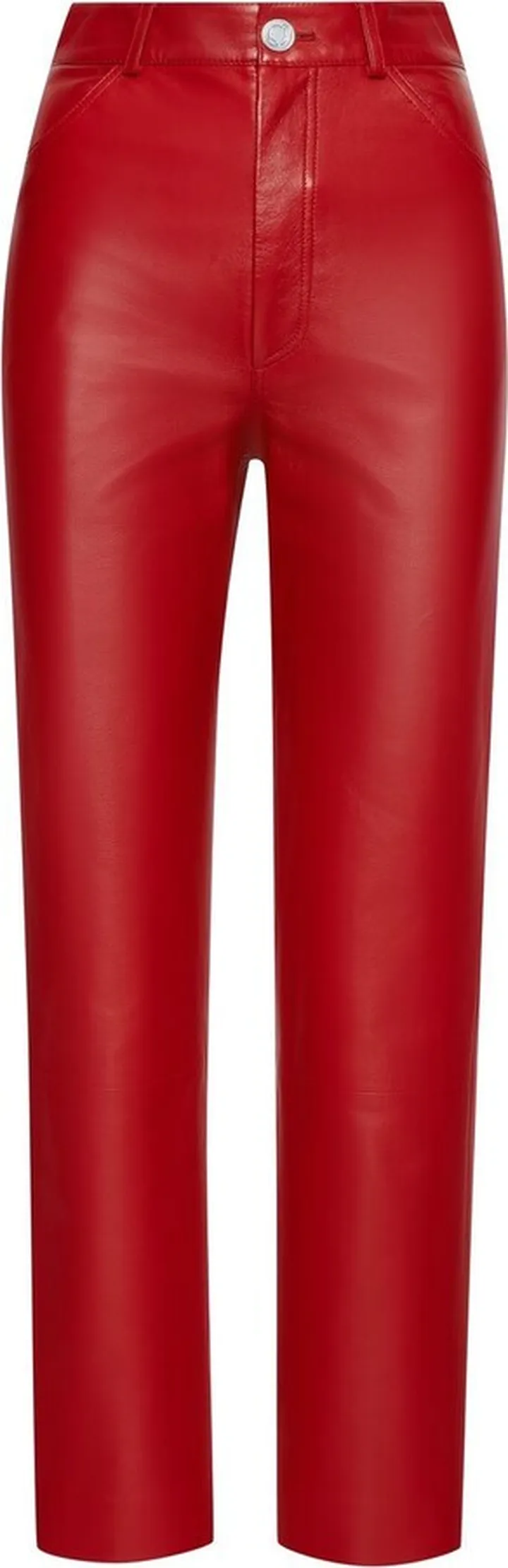 High-Waisted Lambskin Trousers
