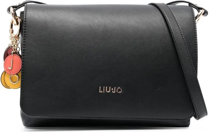 Logo-Lettering Faux-Leather Shoulder Bag