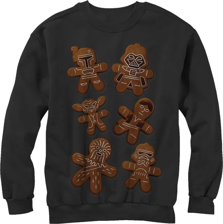Men's Star Wars Christmas Gingerbread Cookies Sweatshirt - Black - Medium