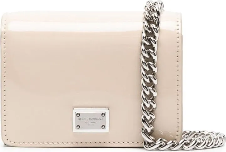 Logo-Plaque Patent-Leather Mini Bag