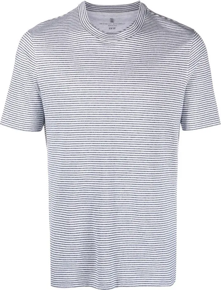 BRUNELLO CUCINELLI- Striped Cotton T-shirt