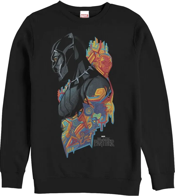 Men's Marvel Black Panther 2018 Artistic Pattern Sweatshirt - Black - X Large