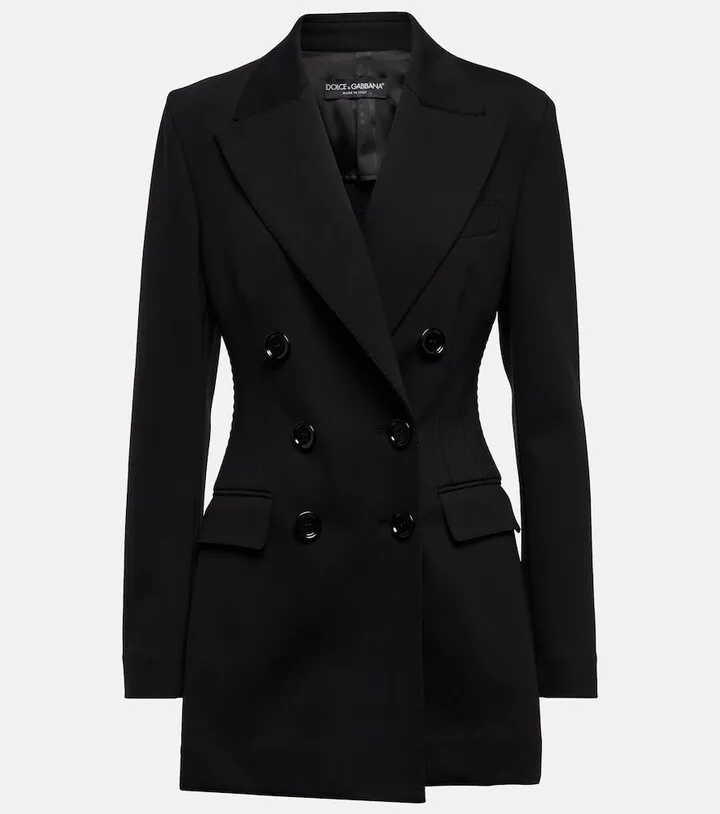 Double-breasted crepe blazer