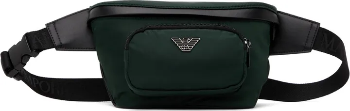 Emporio Armani Khaki Logo Plaque Belt Bag