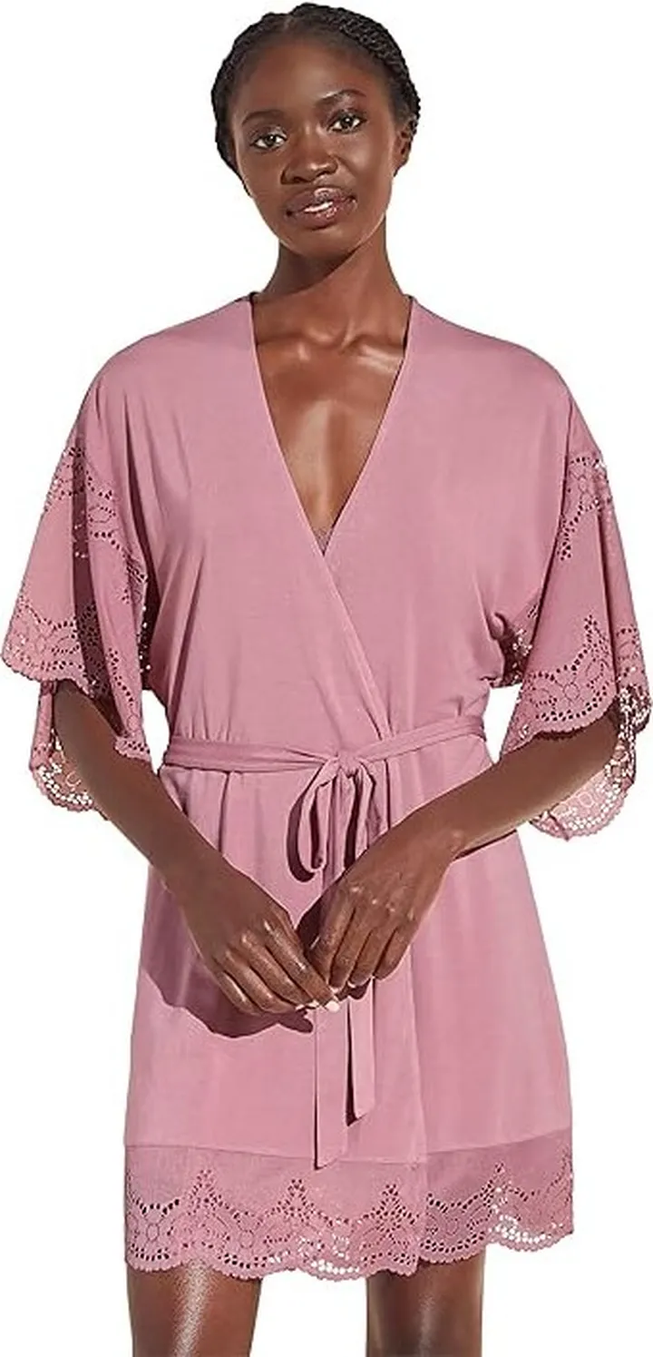Eberjey Beatrix - The Full Lace Robe (Foxglove) Women's Robe