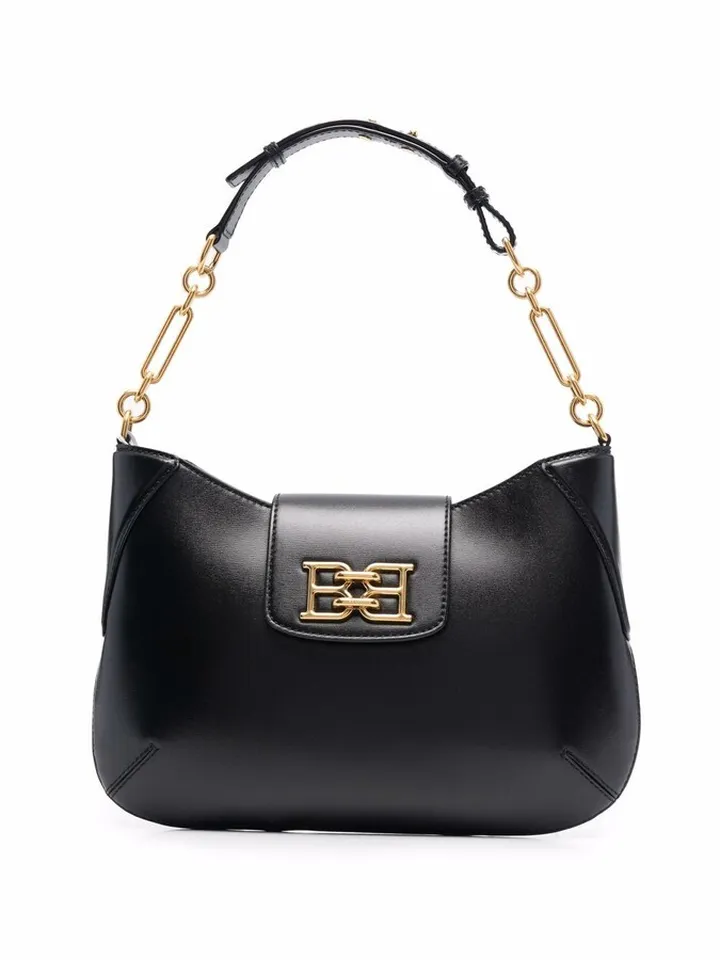 Logo-Plaque Leather Shoulder Bag