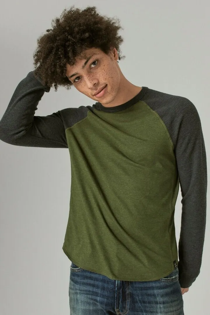Thermal Color Block Crew Neck Tee